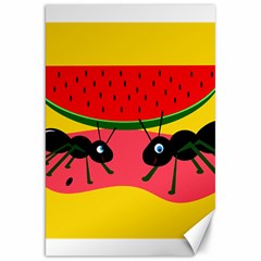 Ants And Watermelon  Canvas 20  X 30   by Valentinaart