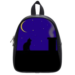 Cat On The Roof  School Bags (small)  by Valentinaart