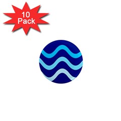 Blue Waves  1  Mini Magnet (10 Pack)  by Valentinaart