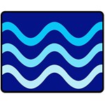Blue waves  Double Sided Fleece Blanket (Medium)  58.8 x47.4  Blanket Front