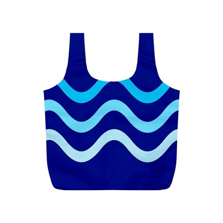 Blue waves  Full Print Recycle Bags (S) 