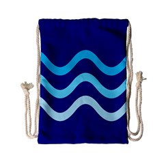 Blue Waves  Drawstring Bag (small) by Valentinaart