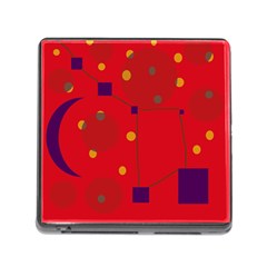 Red Abstract Sky Memory Card Reader (square) by Valentinaart