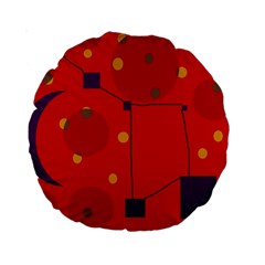 Red Abstract Sky Standard 15  Premium Round Cushions by Valentinaart