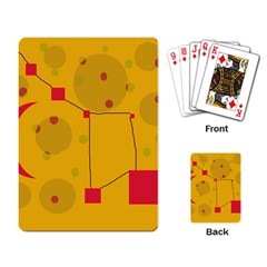 Yellow Abstract Sky Playing Card by Valentinaart