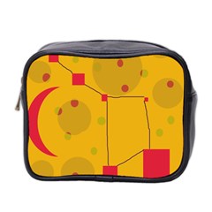 Yellow Abstract Sky Mini Toiletries Bag 2-side by Valentinaart