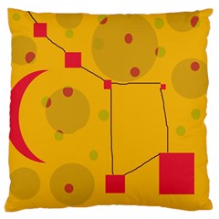 Yellow Abstract Sky Large Cushion Case (two Sides) by Valentinaart