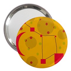 Yellow Abstract Sky 3  Handbag Mirrors by Valentinaart