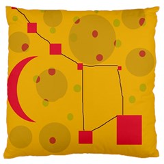 Yellow Abstract Sky Standard Flano Cushion Case (one Side) by Valentinaart