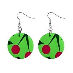 Cherries  Mini Button Earrings by Valentinaart