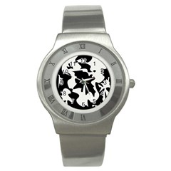 Black And White Elegant Design Stainless Steel Watch by Valentinaart