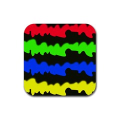 Colorful Abstraction Rubber Coaster (square) 