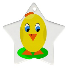 Cute Chicken  Ornament (star)  by Valentinaart