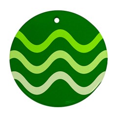 Green waves Ornament (Round) 