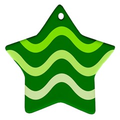 Green Waves Ornament (star) 