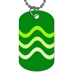 Green Waves Dog Tag (two Sides) by Valentinaart