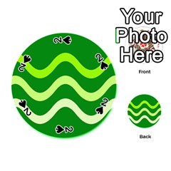 Green waves Playing Cards 54 (Round) 
