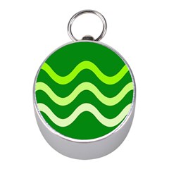 Green Waves Mini Silver Compasses