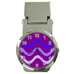 Purple Waves Money Clip Watches by Valentinaart