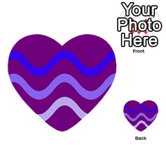 Purple Waves Multi-purpose Cards (heart)  by Valentinaart