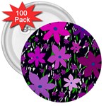 Purple Fowers 3  Buttons (100 pack)  Front