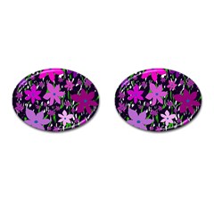 Purple Fowers Cufflinks (oval)