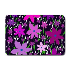 Purple Fowers Small Doormat  by Valentinaart