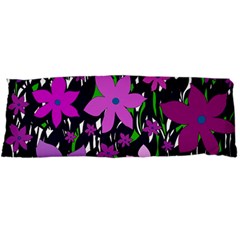 Purple Fowers Body Pillow Case Dakimakura (two Sides) by Valentinaart
