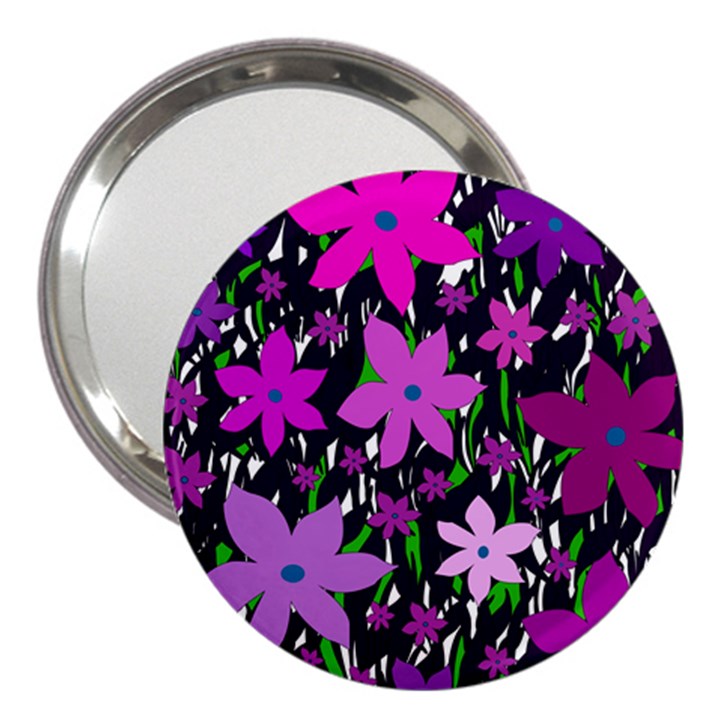 Purple Fowers 3  Handbag Mirrors