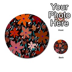 Orange Flowers  Multi-purpose Cards (round) 