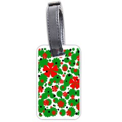 Red And Green Christmas Design  Luggage Tags (one Side)  by Valentinaart