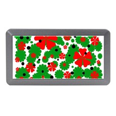 Red And Green Christmas Design  Memory Card Reader (mini) by Valentinaart