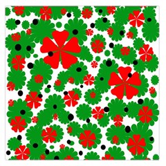 Red And Green Christmas Design  Large Satin Scarf (square) by Valentinaart