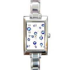 Mediterranean Blue Eyes Rectangle Italian Charm Watch by Valentinaart