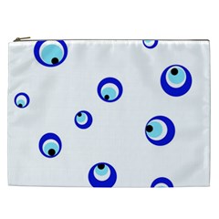 Mediterranean Blue Eyes Cosmetic Bag (xxl)  by Valentinaart