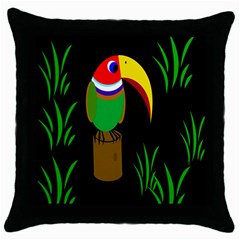 Toucan Throw Pillow Case (black) by Valentinaart