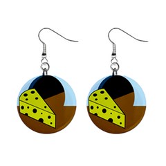 Cheese  Mini Button Earrings by Valentinaart