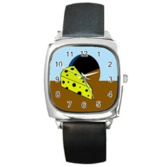 Cheese  Square Metal Watch