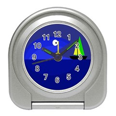Blue Monster Fish Travel Alarm Clocks by Valentinaart