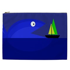 Blue Monster Fish Cosmetic Bag (xxl) 