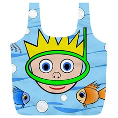 Diver Full Print Recycle Bags (l)  by Valentinaart