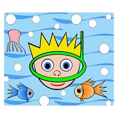 Diver Double Sided Flano Blanket (small)  by Valentinaart