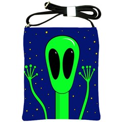 Alien  Shoulder Sling Bags by Valentinaart