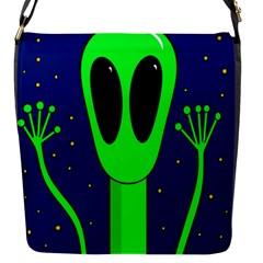 Alien  Flap Messenger Bag (s) by Valentinaart