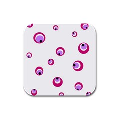 Purple Eyes Rubber Square Coaster (4 Pack)  by Valentinaart