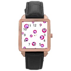 Purple Eyes Rose Gold Leather Watch  by Valentinaart