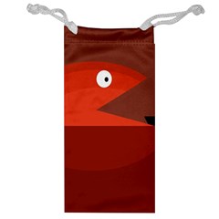 Red Monster Fish Jewelry Bags by Valentinaart