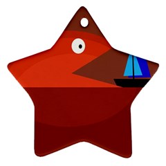 Red Monster Fish Star Ornament (two Sides)  by Valentinaart