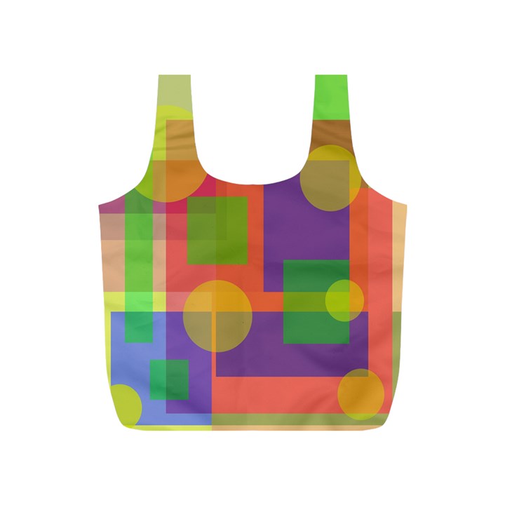 Colorful geometrical design Full Print Recycle Bags (S) 