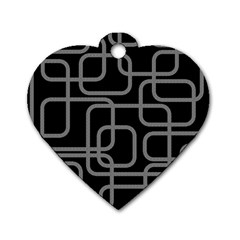 Black And Gray Decorative Design Dog Tag Heart (one Side) by Valentinaart